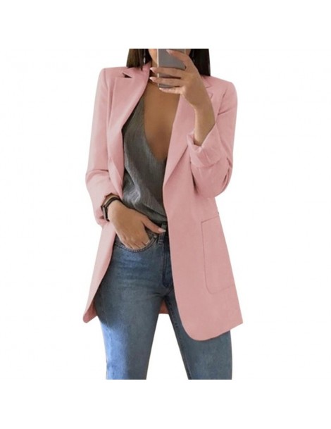 Blazers 5XL Clothes Women Jackets Coat Zomerjas Open Stitch Notched Blazers Outwear Femme Casual Solid Slim Overcoat Chaqueta...