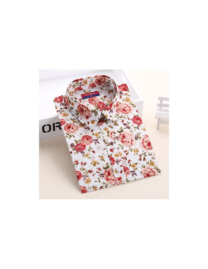 Blouses & Shirts Women Summer Blouses Vintage Floral Blouse Long Sleeve Shirt Women Camisas Femininas Female Tops Fashion Cot...