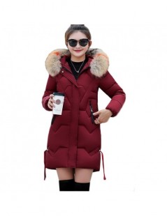 Parkas Women Fashion Hooded Fur Collar Parkas 2018 Winter Jacket Slim Plus Size 3XL Thick Warm Down Cotton Jacket Women Cloth...