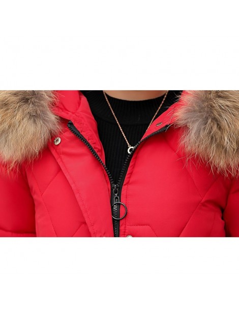 Parkas Women Fashion Hooded Fur Collar Parkas 2018 Winter Jacket Slim Plus Size 3XL Thick Warm Down Cotton Jacket Women Cloth...