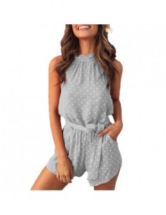 Rompers Bodysuit Jumpsuit Women Polka Dot Printing Sleeveless Playsuit Clubwear Jumpsuit With Belt Bodycon Bandage Summer Top...