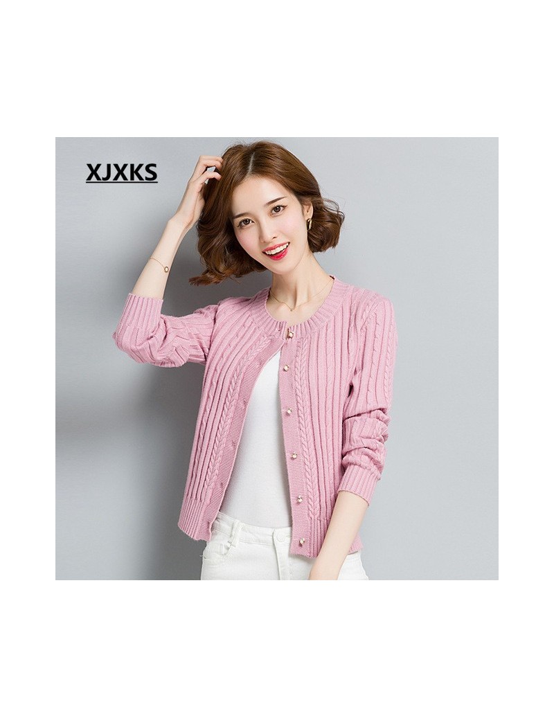 Cardigans 2018 spring and autumn new cashmere cardigan fashion solid color round neck single breasted short womens cardigan -...