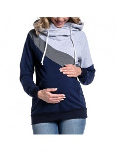 Hoodies & Sweatshirts New Long Sleeve Nursing Hoodie Maternity Top Clothes Colorblock Hooded Breastfeeding Hoodie MV66 - as s...