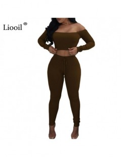 Jumpsuits Two Piece Ribbed Sexy Jumpsuits For Women 2019 Long Sleeve Off Shoulder Backless Party Bodycon Rompers Womens Jumps...