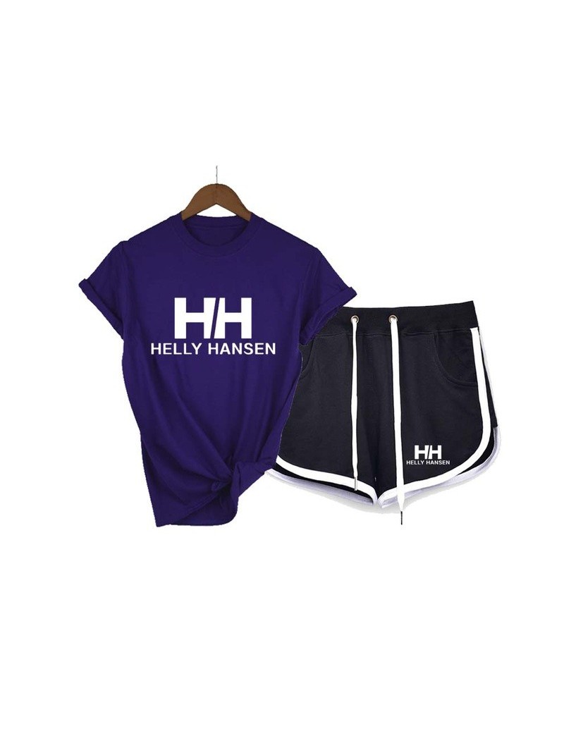 T-Shirts Fashion Brand Helly Hansen Ma'am T Shirt+Shorts Sets HH Print T-shirt Funny Tshirt Casual Ma'am Tracksuit Tops Tee+s...