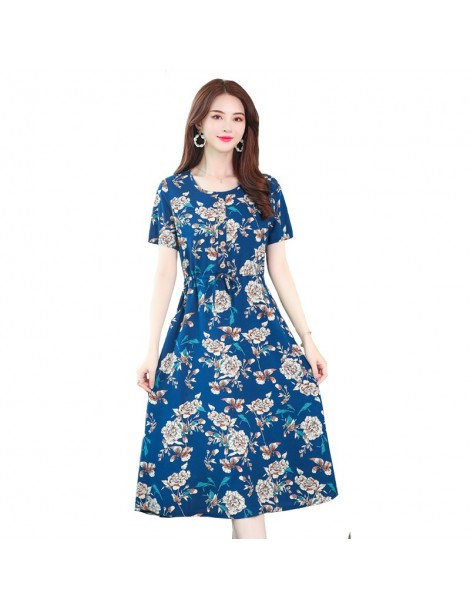 Dresses Runway 2019 elegant summer ladies dresses casual print vintage plus size vestidos o-neck floral women clothes long ma...
