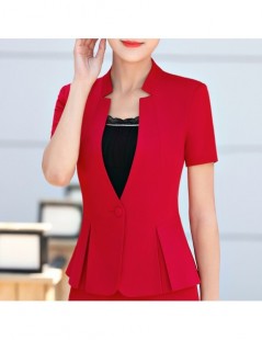 Skirt Suits Short Sleeve Blazer Jacket With Skirt 2 Pieces Set Female Work Wear Skirt Suits 2018 New Ruffle Skirt Suit For Of...