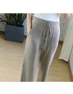 Pants & Capris soft waxy comfortable cashmere camel pants female pure knitted wide leg pants Casual Loose Knitted pants women...