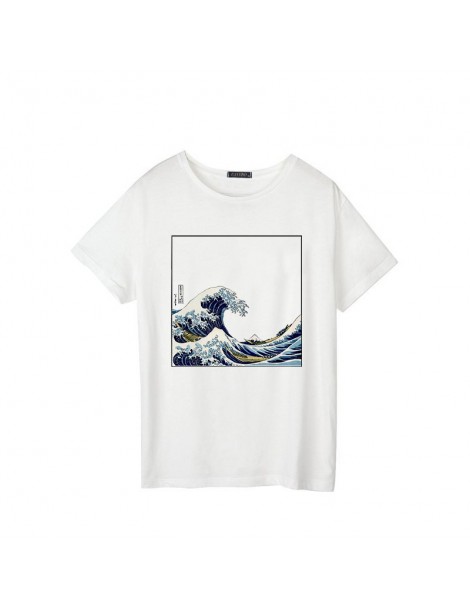 T-Shirts New summer women's fashion Japanese wave printing Harajuku large size S-2XL tide sexy short-sleeved O-neck T-shirt -...