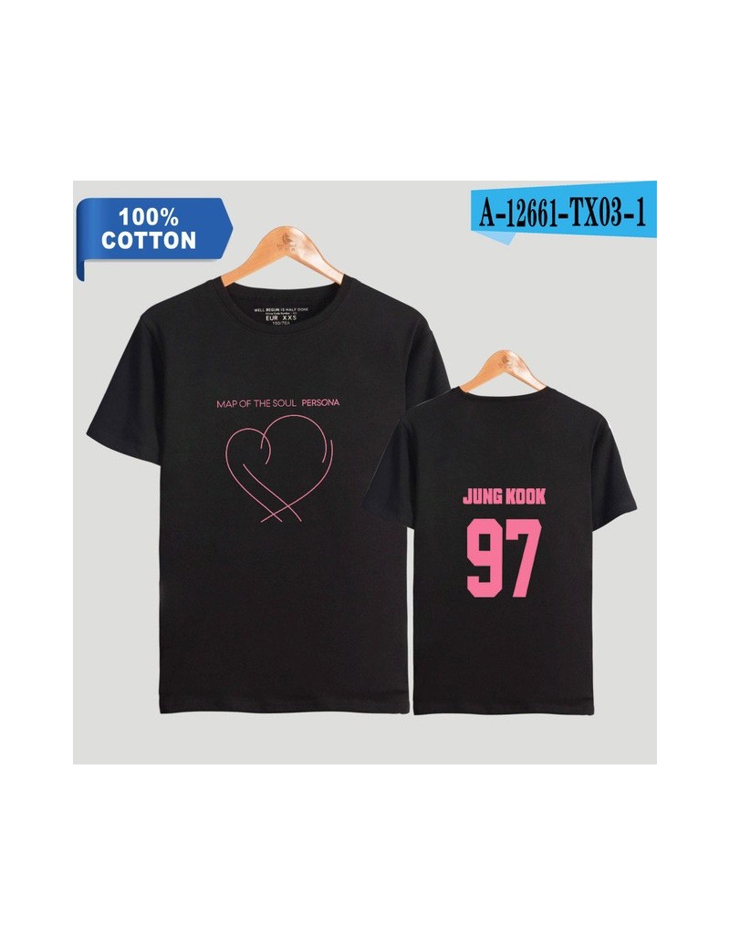 T-Shirts 100% Cotton Tshirt Korean Kpop JIMIN SUGA JIN Map Of The Soul Persona Print T-shirts Men/Women Unisex Short Sleeve T...