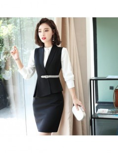 Skirt Suits New Style purple ladies suits for office skirt and tops Waistcoat Uniform Skirt Suit Work Wear plus size suits wi...