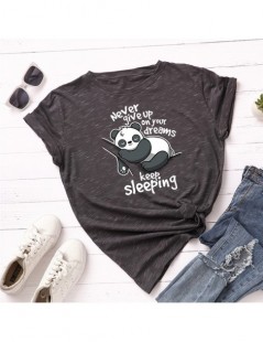 T-Shirts Plus Size S-5XL New Lovely Panda Letter Print T Shirt Women 100% Cotton O Neck Short Sleeve Summer T-Shirt Tops Casu...