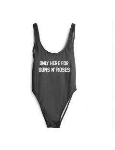 Bodysuits ONLY HERE FOR GUNS N' ROSES Swimwear Women Sexy Bodysuit open low back One Piece bathing suit Beachwear high waist ...