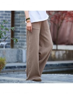 Pants & Capris moda mujer 2018 trousers women roupas sweatpants 100% cotton linen Straight pantalon palazzo pants Broad leg p...