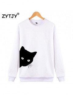 Hoodies & Sweatshirts Cat Looking Out Side Print Women Sweatshirts Casual Hoodies For Lady Girl Funny Hipster Jumper Drop Shi...