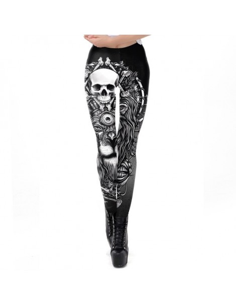 Leggings 2019 Skull New Design Punk Women Legging Gothic Style Lion Retro Vintage Steampunk Leggins Ankle Pants - WM-KDK-SH03...
