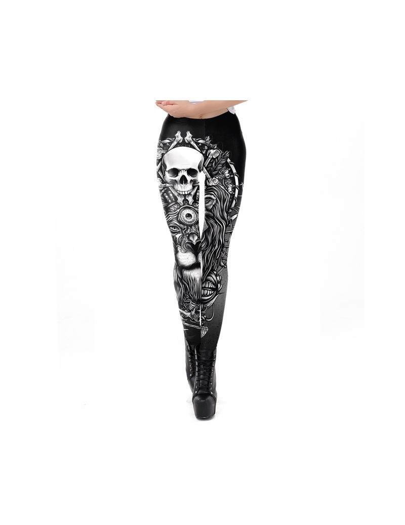 2019 Skull New Design Punk Women Legging Gothic Style Lion Retro Vintage Steampunk Leggins Ankle Pants - WM-KDK-SH03 - 4Q306...