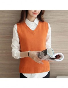 Tank Tops Autumn Wool Sweater Vest Women 2018 New Sleeveless O-Neck Knitted Vest College style Female Casual Tank Tops Pullov...