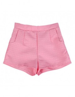 Shorts Casual Women Shorts Crochet shorts Europe Plaid Shorts High-waisted Shorts Plus Size - Pink - 4N3071370383-2 $9.85