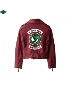 Jackets New Riverdale PU Printed Logo Southside Riverdale Serpents Jackets Women Riverdale Serpents Streetwear Leather Jacket...