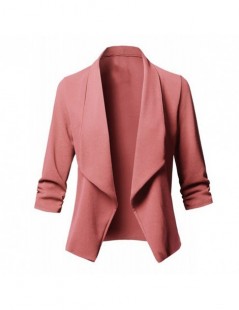 Blazers New Solid Color Office Lady Lapel Long Sleeve Blazer Slim Fit Suit Coat Jacket - White - 5R111162343873-6 $12.61