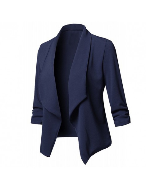 New Solid Color Office Lady Lapel Long Sleeve Blazer Slim Fit Suit Coat ...