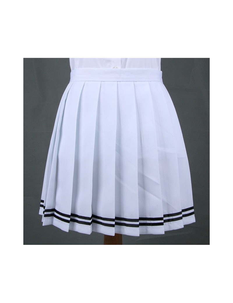 Skirts Women Cosplay Pleated Skirt Girl School Uniform Skirt Solid High Waist Skirt Mini Skirts - 3w - 403955722154-18 $30.05