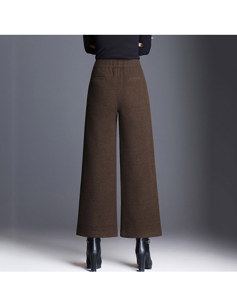 Pants & Capris 2018 Fashion Women thick Pants Wide Leg Pants with woolen Trousers Women Loose Casual Pants big size 5XL Brown...