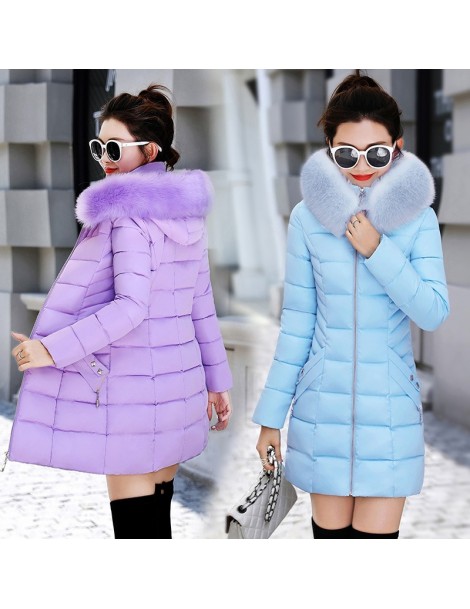 Parkas Women Winter Jackets Coats 2019 New Down cotton Hooded Parkas Feminina Warm Outwear Faux Fur Collar Plus Size 3XL Long...