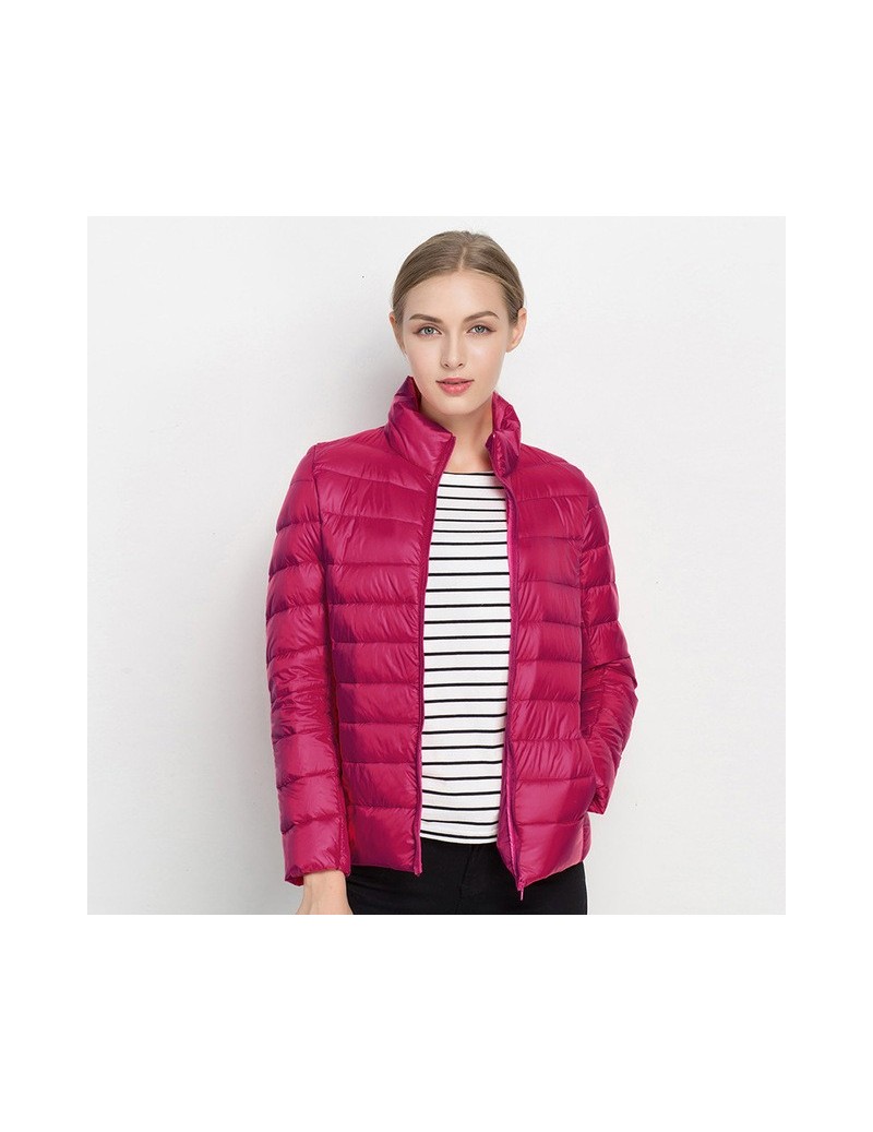 New Arrival 20 Colors Size S-3XL Spring Autumn Women Fashion Ultra Light Jacket Soft Warm Stand Collar Thin Jacket XXXL - Ro...