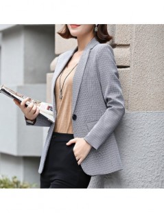 Blazers 2018 Fashion Plaid blazer women autumn winter spring New chic long sleeve plus size striped jacket office ladies work...