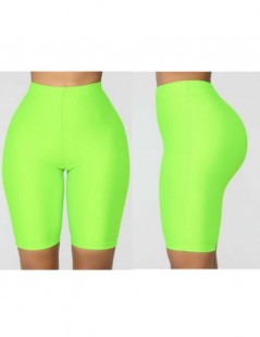 Shorts Women's Casual Fluorescent Shorts High Waist Knee Length Workout Compression Shorts Female Summer Solid Skinny Shorts ...