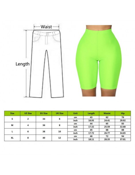 Shorts Women's Casual Fluorescent Shorts High Waist Knee Length Workout Compression Shorts Female Summer Solid Skinny Shorts ...