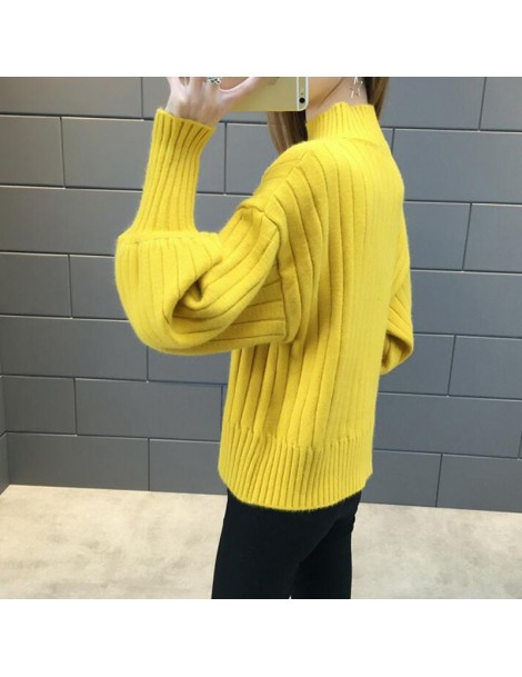 Pullovers Thick Warm Turtleneck Sweater Women Jumper Long Sleeve Knitted Yellow Sweater And Pullover Female Pull Femme Autumn...