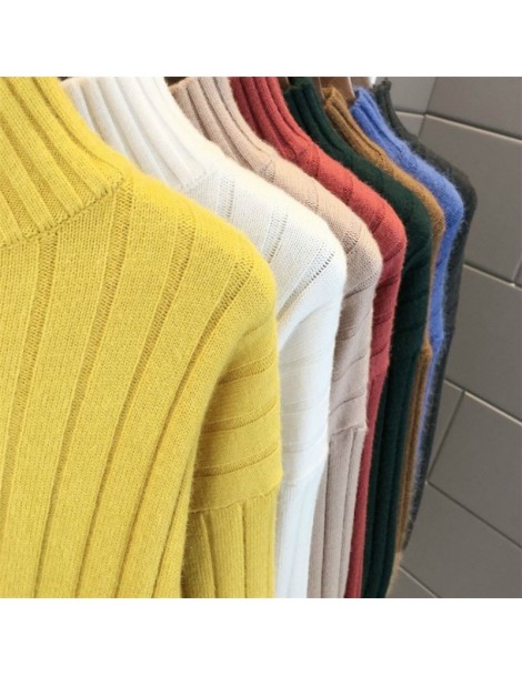Pullovers Thick Warm Turtleneck Sweater Women Jumper Long Sleeve Knitted Yellow Sweater And Pullover Female Pull Femme Autumn...