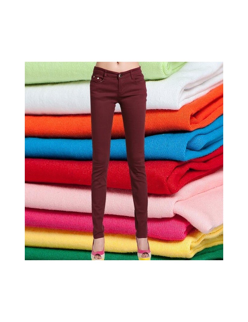 Jeans Woman Jeans Solid Pencil Women Pants Girls Sweet Candy Color Slim Trousers Femme Pantalon Good Quality Women Leggings -...