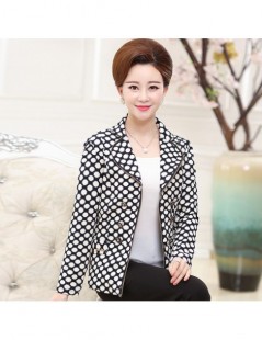 Jackets New Fashion Mom Zipper Jacket Coat 5XL Plus Size Women Clothing Print Slim Long Sleeve Outwear Jaquetas - Dot - 4P381...