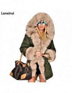 Jackets Woman High Quality Luxury Fur Collar Parkas Winter Warm Coat Fashion Lady Outwear High Street Fur Sleeve Warm Coat Ja...