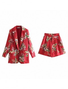 Blazers Print Floral Loose Blazers Outwears Women Boho Set Lady Suits Vintage Office Lady Blazers Shorts Casual Female Bottom...