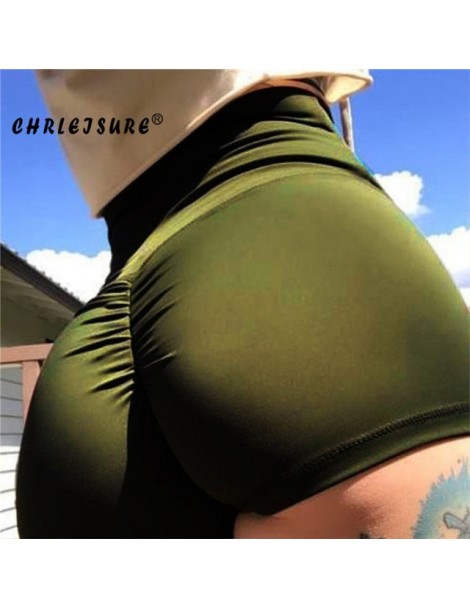 Shorts High Waist Shorts Women 2018 Polyester Solid Folds Short Pants Breathable Push Up Work Out Female Shorts - Army Green ...
