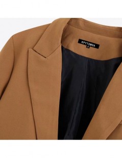 Blazers Vintage Stylish Pockets Office Lady Blazers Coat Women 2019 Fashion Notched Collar Long Sleeve Outerwear Casual Chaqu...