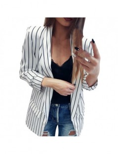 Blazers Autumn Women Solid Blazers Coat Long Sleeve Female Blazers And Jackets Vertical Stripes Casual Business Suit Cardigan...