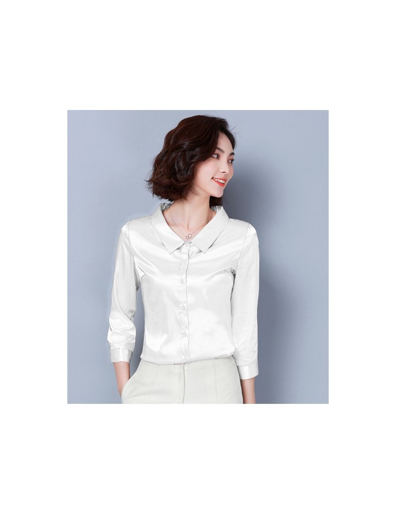 Blouses & Shirts Women Tops and Blouses Casual Silk Blouse Harajuku Long Sleeve Blusa Feminina Tops Shirts Solid Plus Size XX...