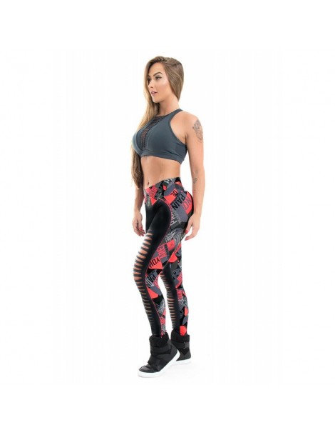 Leggings Fashion Patchwork Sexy Hollow Out Printed Women Leggings Summer Breathable Dry Quick Sporting Fitness Leggings - Pri...