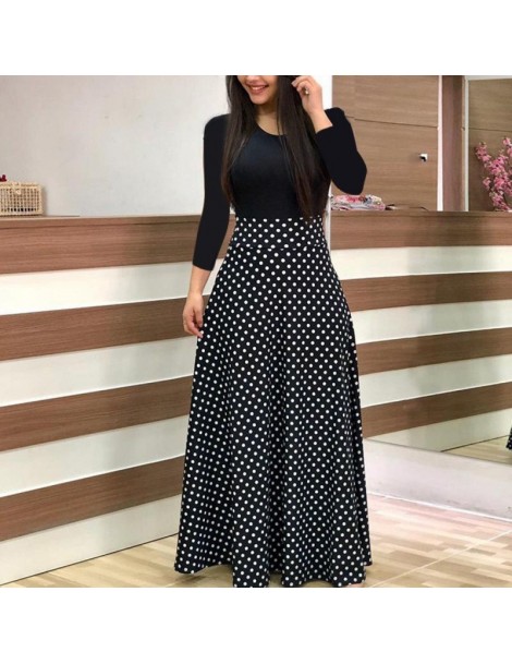 Dresses Summer Autumn Ladies Sexy Party Dress Slim Flower Printed Long-Sleeved Plus Size Long Dress - P - 4T3057705228-2 $14.20