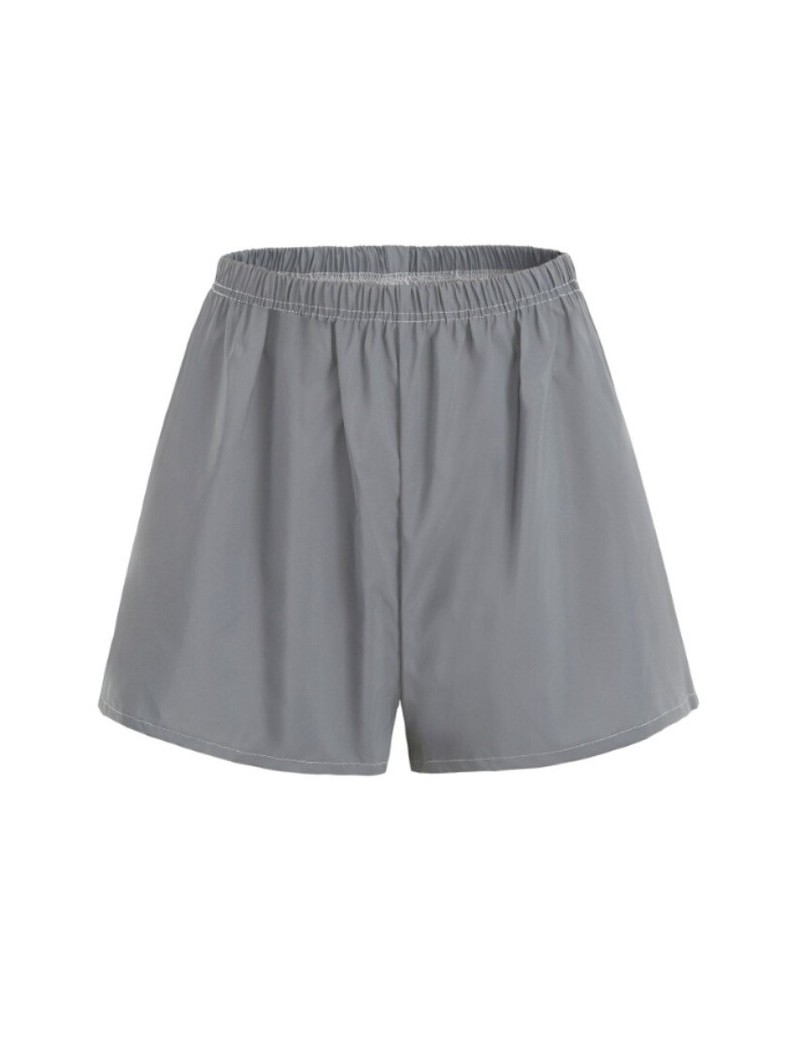 Women's Reflective Shorts Streetwear Hot Short Femme Casual Elastic Waist Bright Jogger Trousers Women Shorts - Gray - 45416...