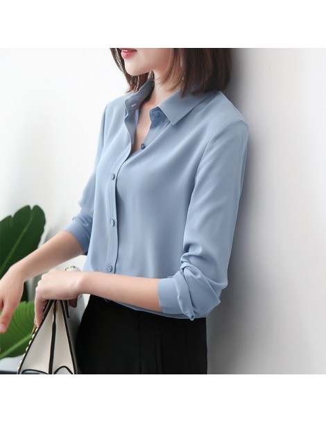 Blouses & Shirts 2018 spring new hot solid color lapel long sleeve shirts Plus Size shirt chiffon blouse shirt women's casual...