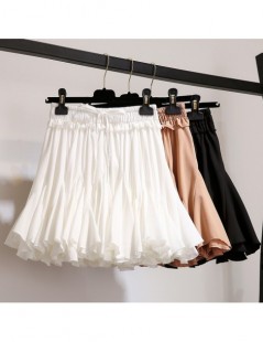 Skirts Summer New Korean Version of Women's High Waist Pleated Skirt Casual Chiffon Mini Skirt Jupe Femme - White - 4Q3027282...