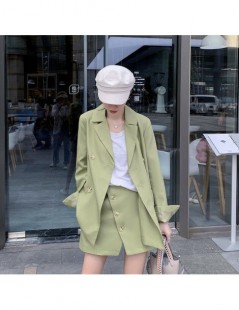 Skirt Suits High quality women's two-piece casual temperament double-breasted suit female High waist half skirt suit Autumn n...