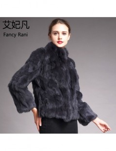 Real Fur Women Genuine Rabbit Fur Coats Solid Female Stand Collar Rex Rabbit Fur Coat Winter Fashion Real Fur Overcoat Jacket...